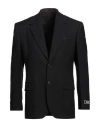 Versace Structured Wool Blazer With Back Slit In Black