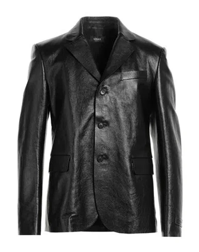 Versace Man Blazer Black Size 38 Calfskin