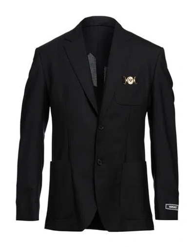 Versace Man Blazer Black Size 40 Virgin Wool