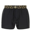 Versace Black Greca Boxers In Multicolor
