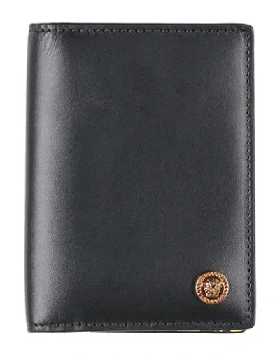 Versace Man Cardholder Black Size - Calfskin