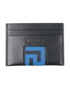 Versace Man Cardholder Black Size - Calfskin, Textile Fibers
