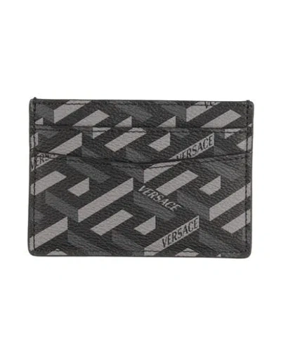 Versace Man Cardholder Black Size - Calfskin