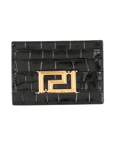 Versace Man Cardholder Black Size - Textile Fibers