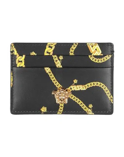 Versace Man Cardholder Black Size - Textile Fibers