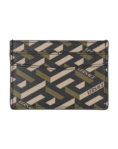 Versace Man Cardholder Military Green Size - Calfskin