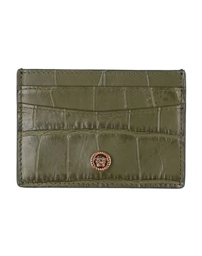 Versace Man Cardholder Military Green Size - Calfskin