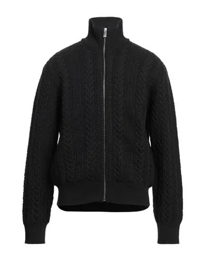 Versace Man Cardigan Charcoal Size 40 Wool In Grey