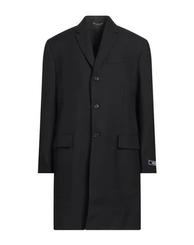 Versace Man Coat Black Size 40 Virgin Wool