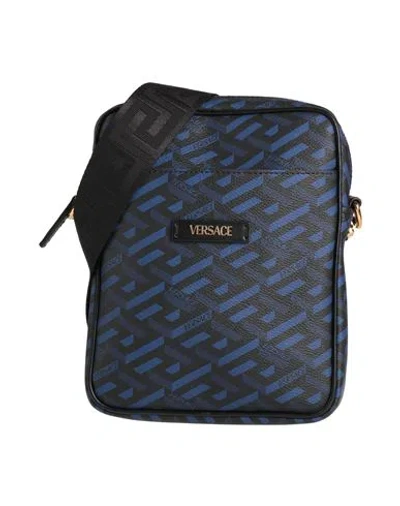 Versace Man Cross-body Bag Black Size - Polyurethane, Cotton