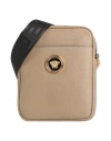 Versace Man Cross-body Bag Khaki Size - Calfskin In Beige