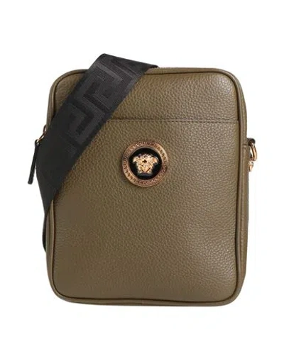 Versace Man Cross-body Bag Military Green Size - Calfskin
