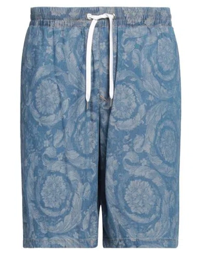 Versace Man Denim Shorts Blue Size 34 Cotton
