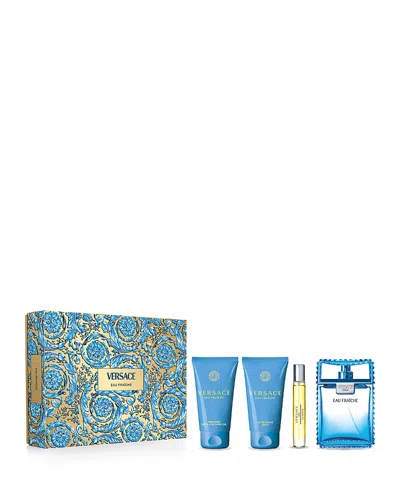 Versace Man Eau Fraiche Eau De Toilette Gift Set ($196 Value) In Blue