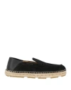 Versace Man Espadrilles Black Size 9 Calfskin In Animal Print