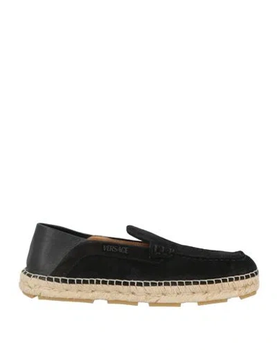 VERSACE VERSACE MAN ESPADRILLES BLACK SIZE 9 CALFSKIN