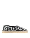 Versace Man Espadrilles Black Size 9 Textile Fibers In Black
