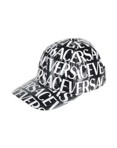 Versace Man Hat Black Size 7 ¼ Polyamide