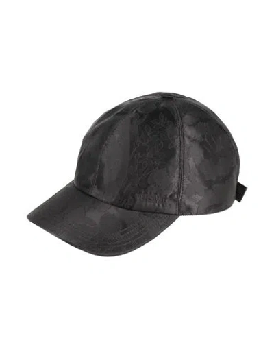 Versace Man Hat Black Size 7 ¼ Polyamide, Polyester