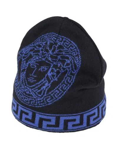 Versace Man Hat Blue Size Onesize Wool