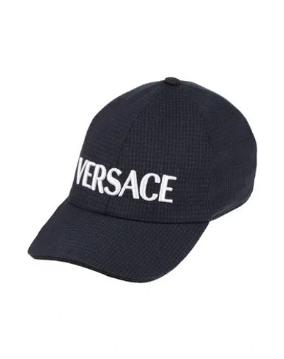 Versace Man Hat Navy Size 7 ⅛ Virgin Wool, Polyester