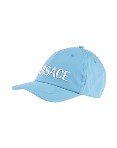 Versace Man Hat Sky Blue Size 7 ¼ Cotton, Polyester