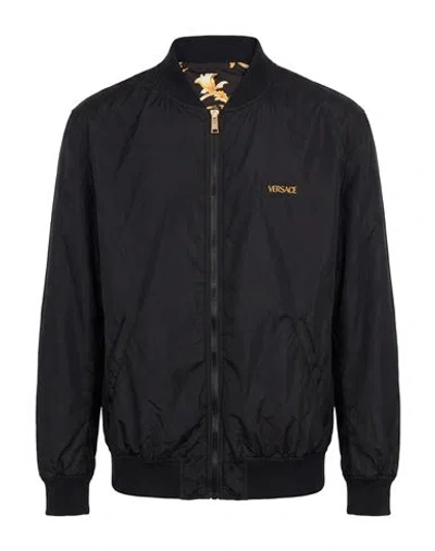 Versace Man Jacket Black Size 34 Polyamide, Polyester, Elastane