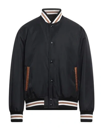 Versace Man Jacket Black Size 42 Polyamide, Cotton, Elastane