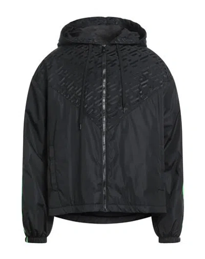 Versace Man Jacket Black Size 40 Polyamide, Elastane