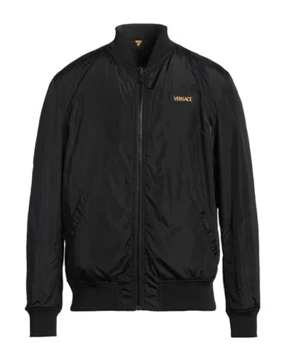 Versace Man Jacket Black Size 42 Polyester, Polyamide