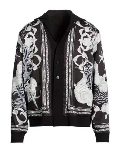 Versace Man Jacket Black Size 42 Virgin Wool, Polyester, Viscose