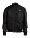 Versace Man Jacket Black Size 44 Polyamide In Black