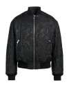 Versace Men's Baroque Lurex Jacquard Bomber Jacket In Black