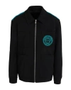 Versace Man Jacket Black Size 44 Virgin Wool, Polyamide, Polyester In Black