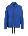 Versace Man Jacket Bright Blue Size 42 Cotton, Viscose In Blue