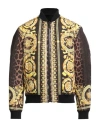 Versace Reversible Bomber Jacket With Ribbed Accents In Multi