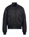 Versace Man Jacket Navy Size 42 Polyamide, Viscose, Polyester, Cotton, Elastane