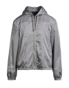 Versace Man Jacket Silver Size 44 Polyamide In Gray