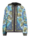 Versace Man Jacket Turquoise Size 46 Polyester In Blue