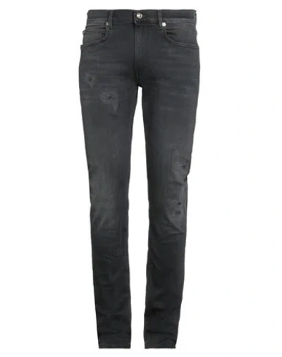 Versace Man Jeans Black Size 35 Cotton, Elastane, Calfskin