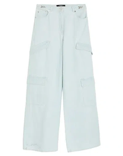 Versace Woman Jeans Blue Size 28 Cotton, Calfskin
