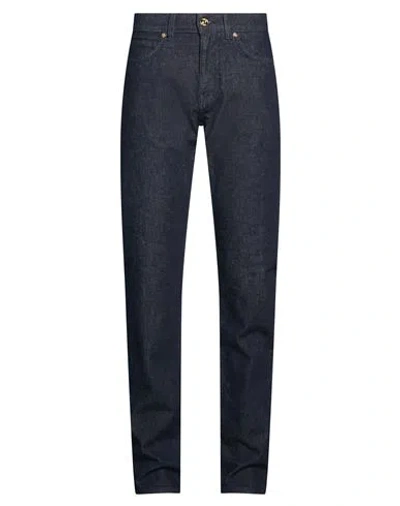 Versace Man Jeans Blue Size 29 Cotton, Elastane In Multi