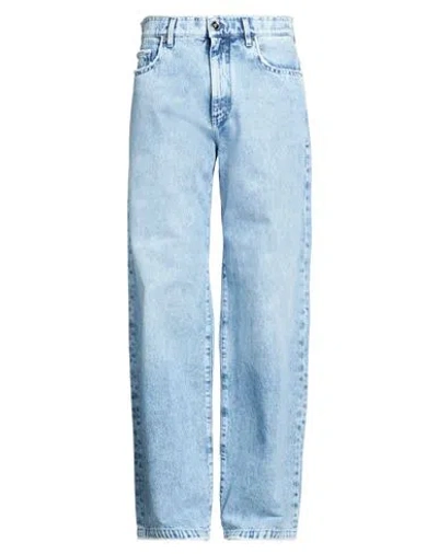 Versace Man Jeans Blue Size 31 Cotton, Calfskin
