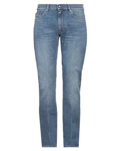 Versace Man Jeans Blue Size 33 Cotton, Polyester, Elastane