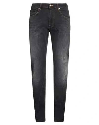 Versace Man Jeans Charcoal Size 36 Cotton, Elastane In Gray