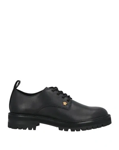 Versace Man Lace-up Shoes Black Size 9 Calfskin