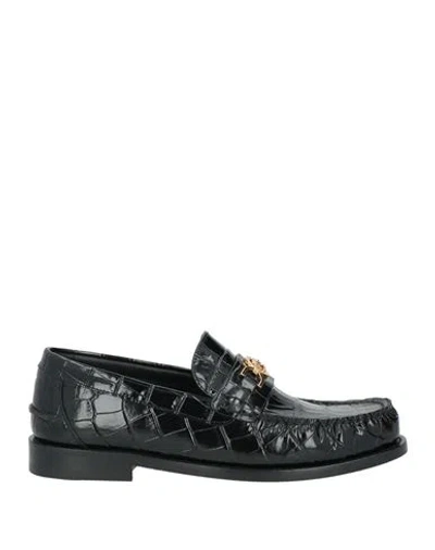 Versace Man Loafers Black Size 7 Calfskin