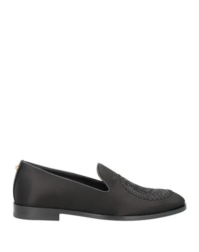 Versace Man Loafers Black Size 7 Textile Fibers