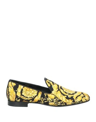 Versace Man Loafers Black Size 9 Textile Fibers