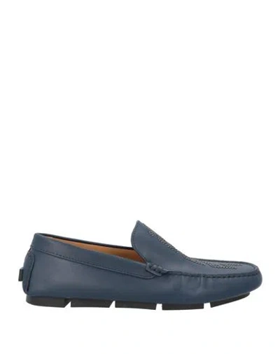 Versace Man Loafers Blue Size 8 Calfskin